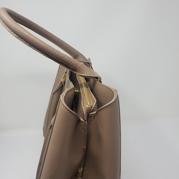 Joy Mangano Taupe Leather large structured handbag Great condition - Picture 7 of 11